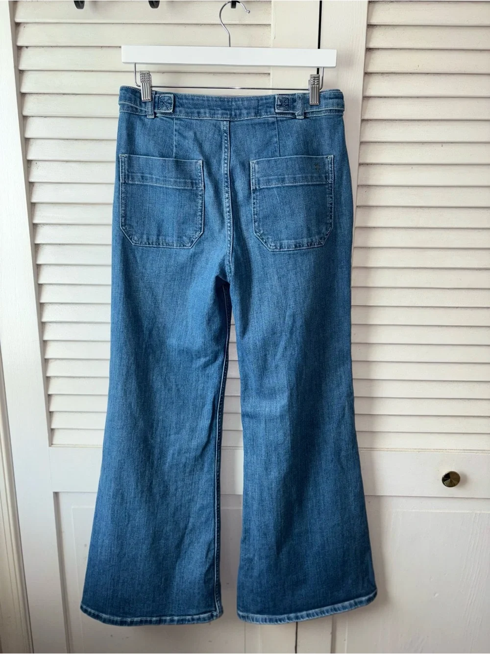 Pilcro Anthropologie Flare Jeans Size 28 High Rise Retro Patch Pocket Denim